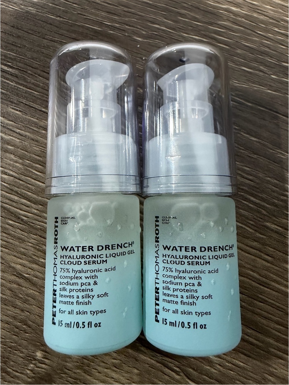 2 x Peter Thomas Roth Water Drench Hyaluronic Liquid Gel Cloud Serum 15 ml NEW